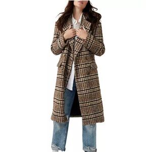 Free People Adore You Plaid Coat - XS